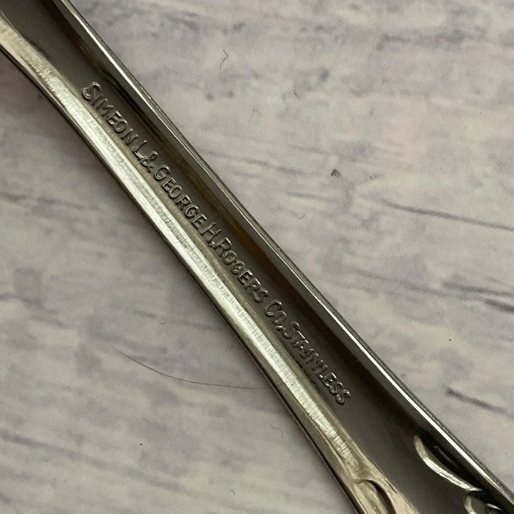 Simeon George Rogers Oneida HOMESTEAD 6 Oval Place Spoons Stainless Flatware #2